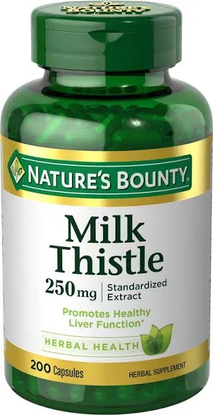 Nature’s Bounty Milk Thistle 250mg Liver Function Herbal 200ct Exp 03/2028 New