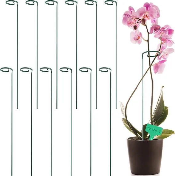 GROWNEER 24 Packs 36 Inches Garden Flower Support Plant Support Stakes, with 15 Pcs Plant Labels, Single Plant Stem Flower Support for Flowers, Orchid, Peony, Lily, Rose