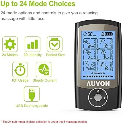 AUVON Rechargeable Tens Unit Muscle Stimulator, 3rd Gen 16 Modes Tens Machine Wi