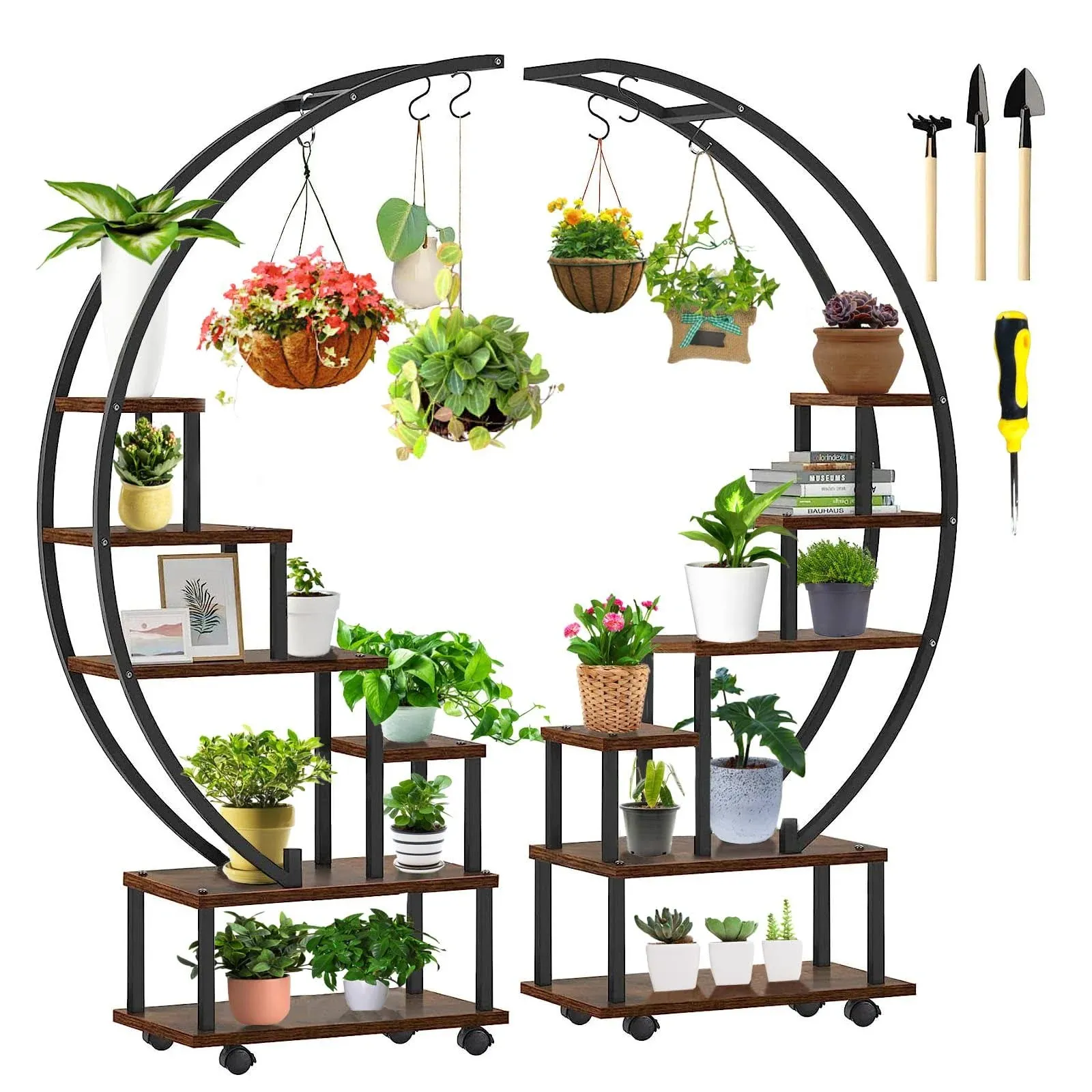 2 Pcs 6 Tier Tall Metal Plant Stand