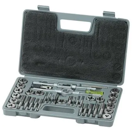 Skyshalo Tap and Die Set, 40-Piece Include SAE Size Nc/nf/npt, Bearing Steel Taps ...