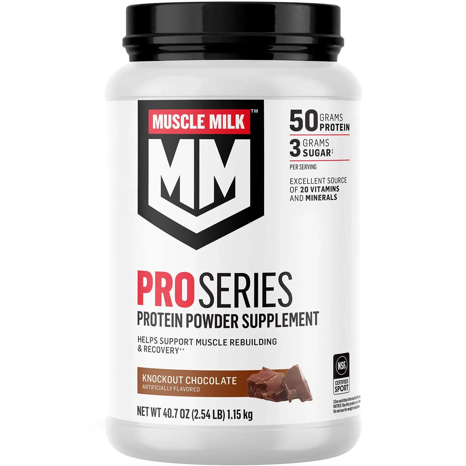 Muscle Milk Pro Series 50g Whey Protein Powder, Intense Vanilla 2.54 lbs.