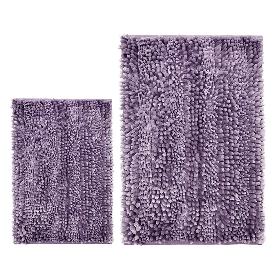 RULLENY Set 2 Piece Bathroom Rugs, Chenille Bath Room Mats Non-Slip Shower Rug Carpet Floor Mats, Super Absorbent Washable Bath Rug Sets, 20" x 31"