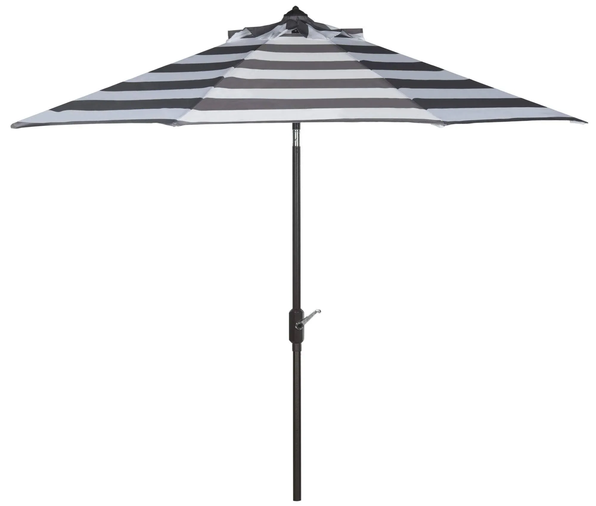 Resistant Fashion Line 9 Ft Auto Tilt Umbrella in Grey & White