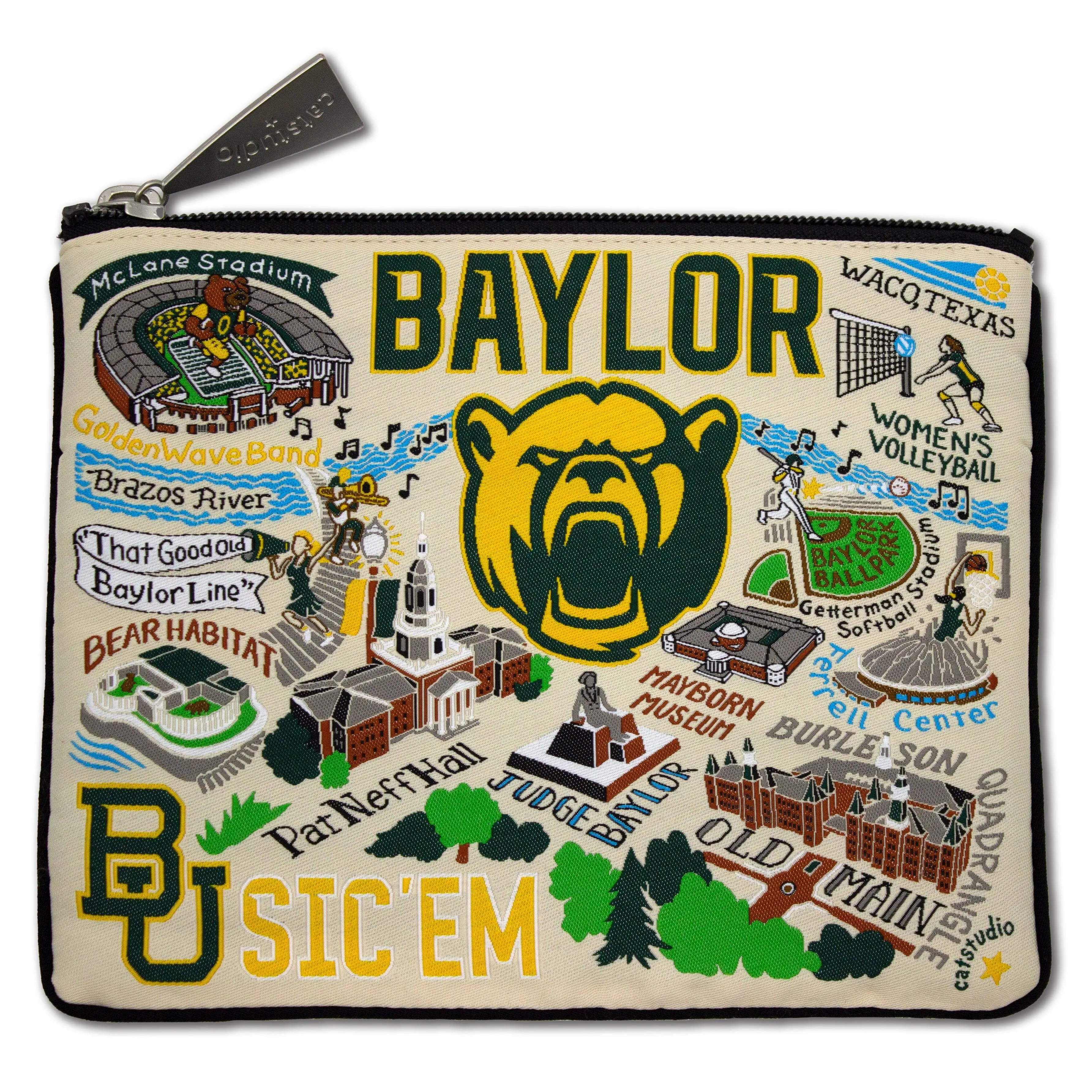 Catstudio Baylor University Collegiate Zip Pouch