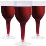 Prestee 24 Stemmed Disposable Wine Glasses for Parties -10oz Clear