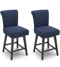 Noah Upholstered 26-inch Counter Height Swivel Barstool Set of 2