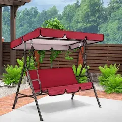 Outdoor Patio Swing Canopy Replacement, 3 Seater Porch Swing Seat Canopy Cover, Garden Furniture Covers, Waterproof Windproof Anti-UV Heavy Duty Rip Proof Garden Hammock Top Cover