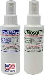 No Natz and No Mosquitoz Botanical Bug Repellant, Effective for Gnat, Mosquito, and Biting Flies, Hand-Crafted and DEET-Free, Non-Greasy Formula, 4 Ounce Spray Bottle, 2-Pack