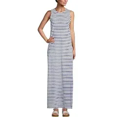 NWOT Lands&#x27; End Women&#x27;s Cotton Jersey Sleeveless Swim Cover-up Maxi Dress XL