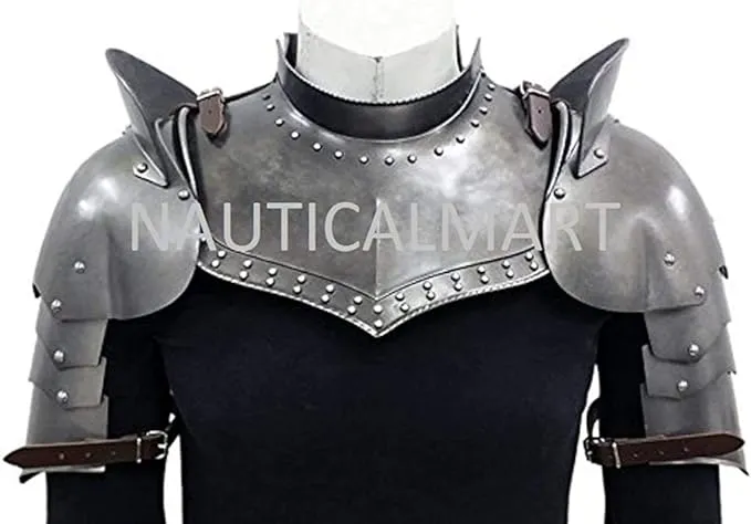 Medieval Pauldrons Shoulder Gorget Armor Knight Larp Reenactment Cosplay Costume