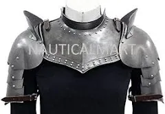 Medieval Armor Gorget Set With Pauldrons Shoulder SCA LARP Knight Metal Shoulder