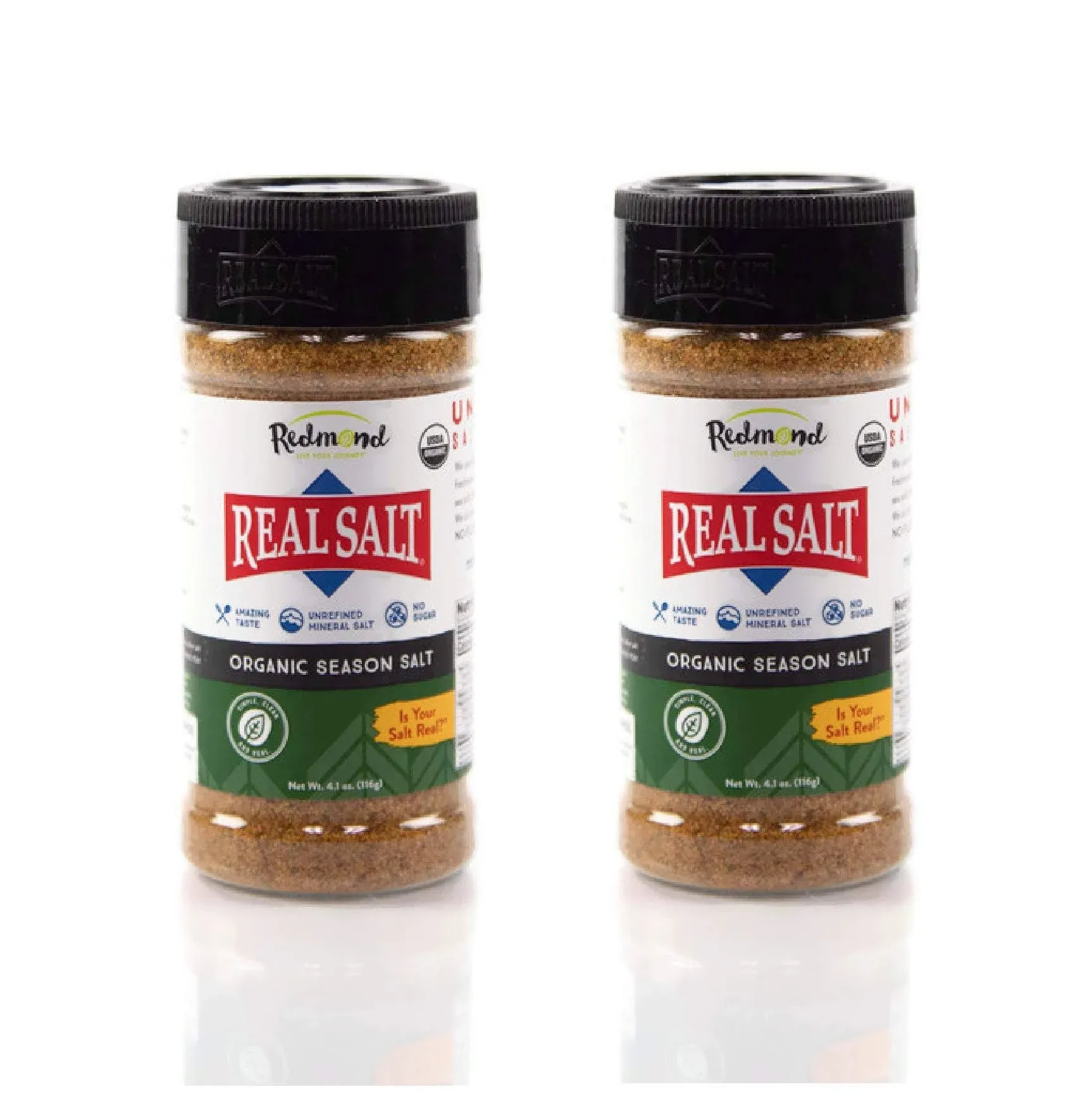 Redmond Real Sea Salt - Natural Unrefined Organic Gluten Free, Seasoning Shaker (2 Pack)