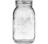 Ball 1-32oz Canning MASO Regular Mouth 32-Ounces Mason Jar with Lid and...