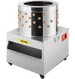 VEVOR Stainless Steel Chicken Plucker 20Inch Barrel Diameter De-Feather Remover Poultry Machine 1500W 275R/min Barrel Diameter Heavy Duty Feather Plucking Machine