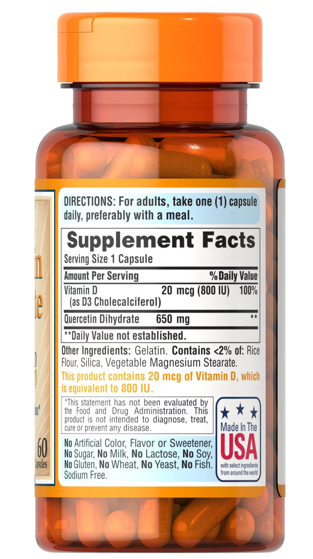 Quercetin Complex with Vitamin C, 100 Vegi Caps (26146) | Puritan's Pride