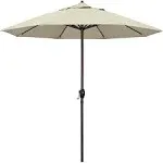 California Umbrella 9 ft. Aluminum Market Umbrella Auto Tilt Crank Lift Bronze-Olefin-Antique Beige