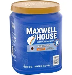 MAXWELL HOUSE The Original Roast Ground Coffee, Medium Classic and Rich Our Signature Club Pack, up to 380, 48 Oz