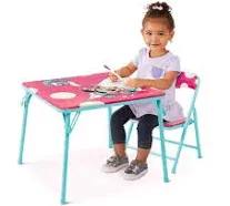 Jakks Pacific Minnie Jr Activity Table Set with One Chairs ,Teal and Red