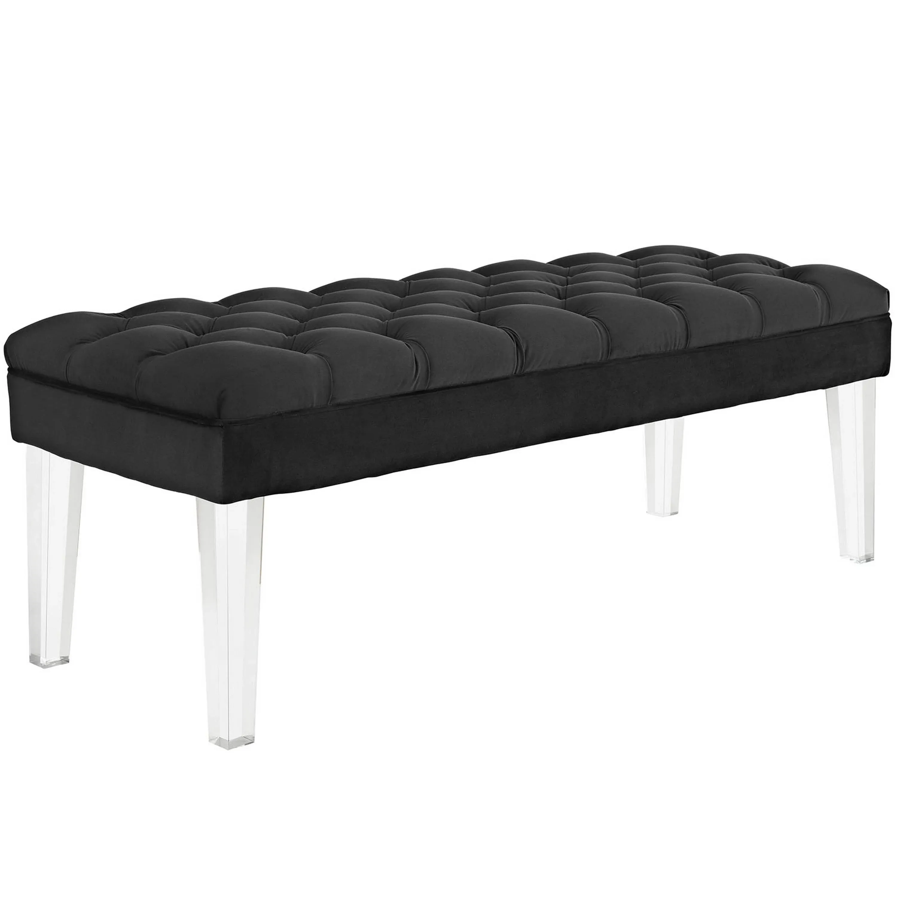 Modway Valet Black Velvet Bench