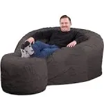 Ultimate Sack 5000 (5 ft.) Bean Bag Chair and Footstool - Grey Suede