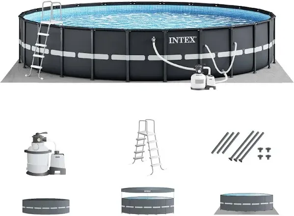 Intex Ultra XTR Frame 24'x52" Round Above Ground Outdoor Swimming Pool Set