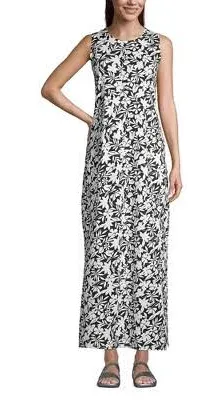 Lands' End Women's Sleeveless Swim Cover-Up Maxi Dress