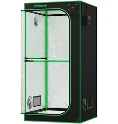 VIVOSUN P336 36"×36"×72" PRO Grow Tent, with Thick 1 inch Poles, Strengthened High Reflective Mylar Oxford Fabric, Extra Hanging Bars & High CFM Kit for Hydroponics Indoor Plant for AeroLight A200SE