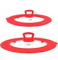 Set of 2 Vented Tempered Glass Universal Lid for Pot Pan Skillet