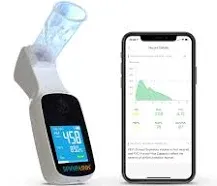 CMI Health SpiroLink | Smart Peak Flow Meter | Portable Pulmonary Function Test, Pocket Spirometer | Long Lifespan, Durable | for Asthma, COPD, Musicians, Smokers, Athletes, and More