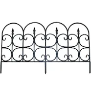 Victorian Fleur De Lis Medium Resin Garden Fence, 26 ft.