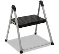 Cosco 11014PBL1E Folding Step Stool, 1-Step, 200lb, 9 9/10" Working Height, Platinum/Black