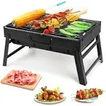 Large Portable Folding Charcoal BBQ Grill Stainless Steel Camping Picnic Cooking