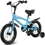 CHRUN 14 inch Kids Bike Kids' Bicycles with Removable Training Wheels Double Brake System Sturdy Frame Lightweight Bike Adjustable Seat Bicycle Pump