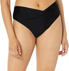 Shekini Women's Twist Front Cheeky Ruched Bikini Bottom