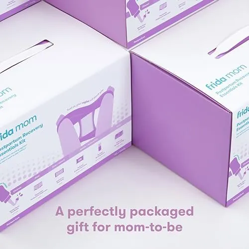 Frida Mom Postpartum Recovery Essentials Kit, Includes Disposable Underwear, Instant Ice Maxi Pads, Perineal Healing Foam, Perineal Healing Pad Liners and Upside Down Peri Bottle (11pc Gift Set)