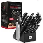 Master Maison 19-Piece Premium Kitchen Knife Set with Wooden Block