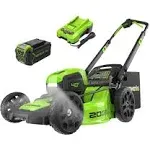 Greenworks 60V 42” Cordless Electric CrossoverT Riding Mower, 8.0Ah Batteries and Dual Port Turbo Chargers