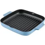 KitchenAid 11" Enameled Cast Iron Square Grill and Roasting Pan - Blue Velvet