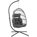 Yechen Egg Hanging Chair with Stand Patio Wicker Swing Chair Hammock Egg Indoor Bedroom Outdoor