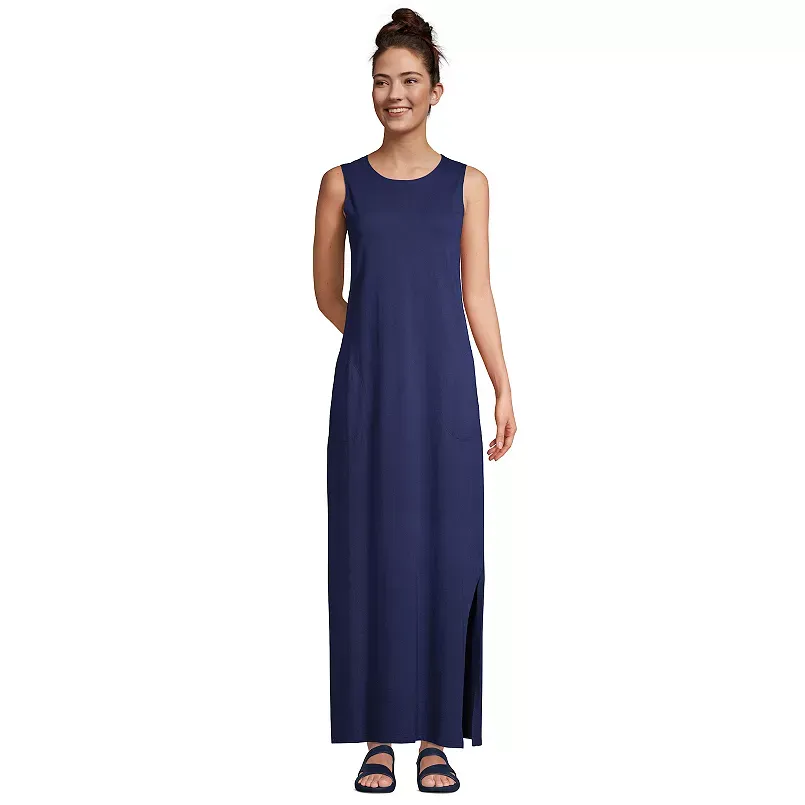 Women's Lands' End High Neck Cover-Up Maxi Dress