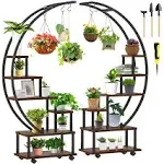 2 Pcs 6 Tier Tall Metal Plant Stand