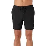 O'Neill Men's Lennox Hermosa Solid Volley 17" Boardshorts, Black, X-Large