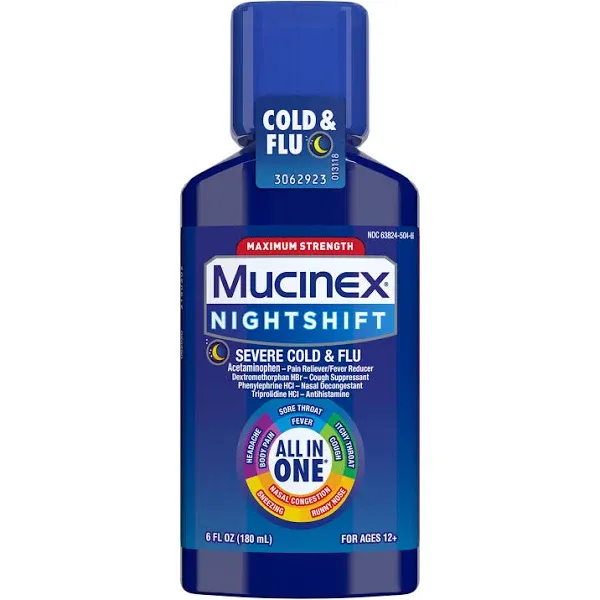 Mucinex Nightshift Severe Cold & Flu, 6 fl oz