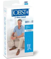 JOBST forMen Casual 20-30 mmHg Knee High Compression Socks, Khaki, Small