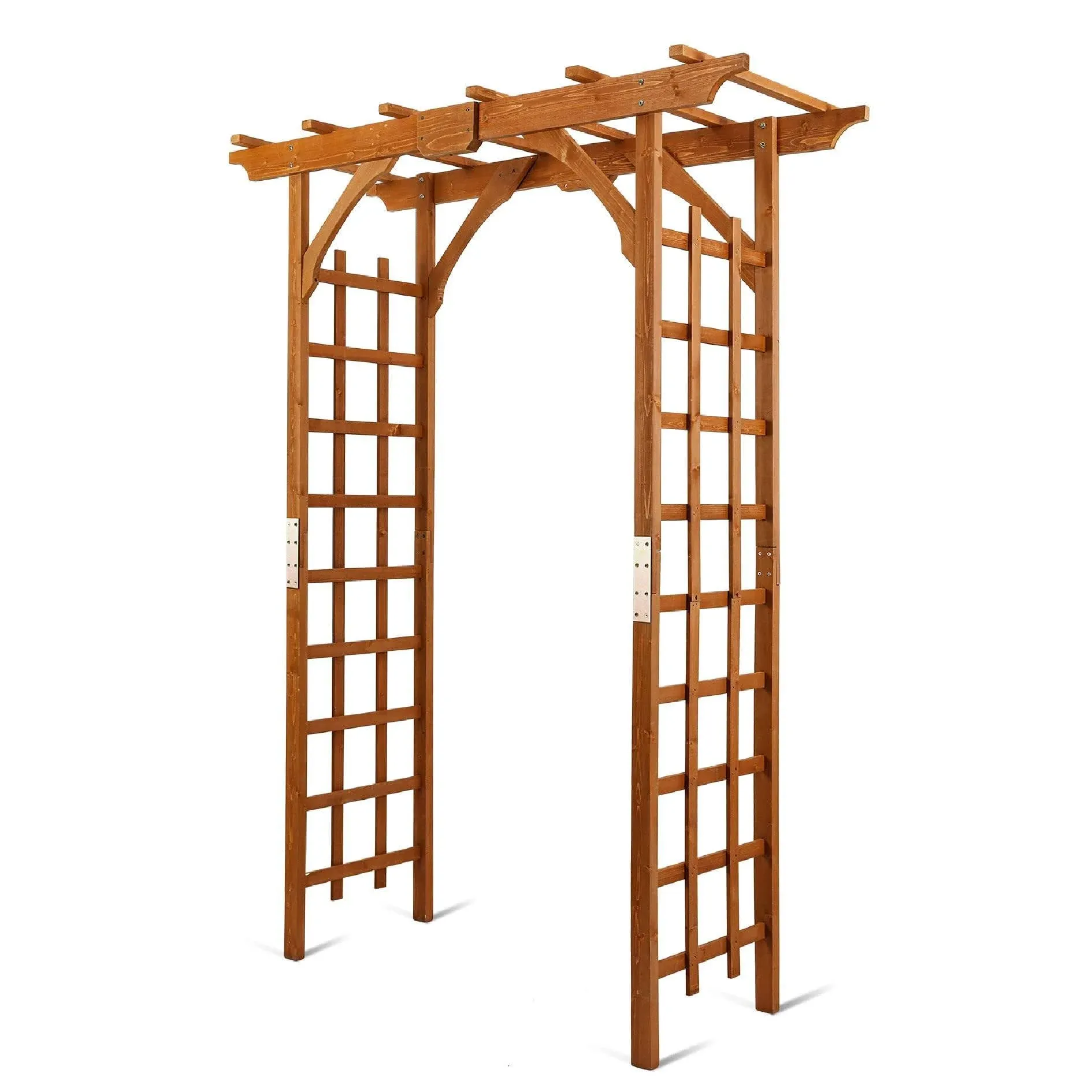 82.6" High x 63.4'' Wide Wooden Garden Arbor, Trellis Plants Support with Enduring Wood Use, Pergola for Garden Backyard, Lawn for Outdoor Garden Climbing Plants Wedding Arches Ceremony