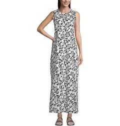 Lands' End Women's Cotton Jersey Sleeveless Swim Cover-up Maxi Dress