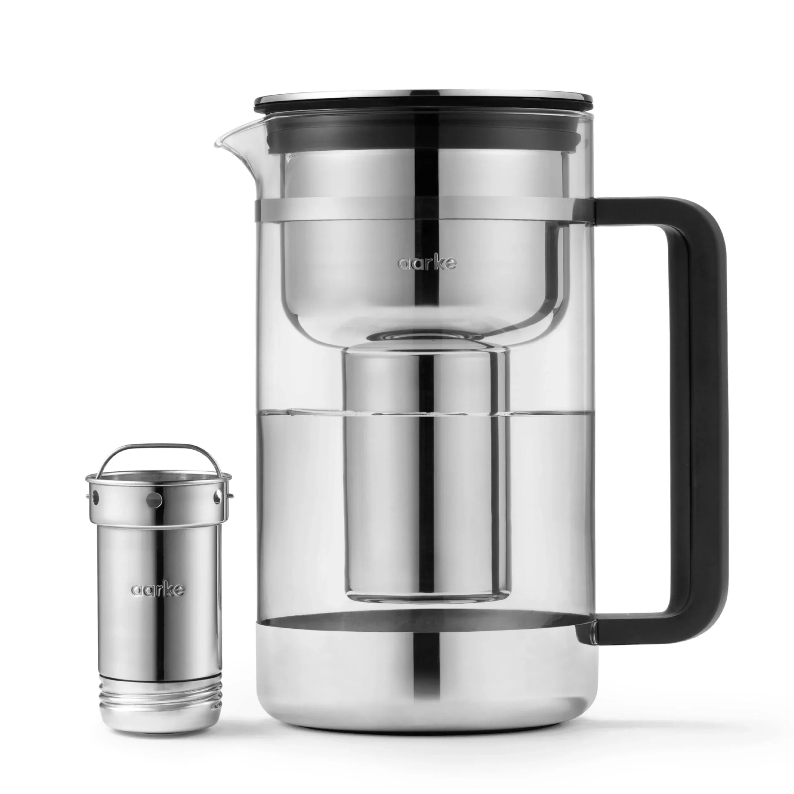 Aarke Purifier Water Filter Pitcher: Stainless Steel 7 Cups