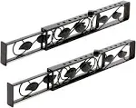 Keep Closed for Maximum Lock Ideal Stopper. Sliding Glass Window Security Bar. Adjustable Size. Set of 2, Black