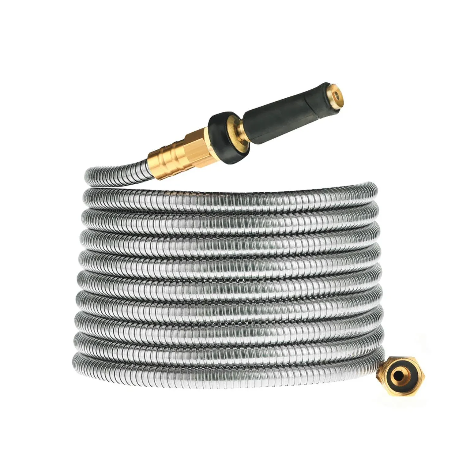 Rosy Earth Metal Garden Hose 25 FT - 304 Stainless Steel Water Hose 25 FT - Expandable Short Flexible Garden Hose,no Kink Explosion, no Bite